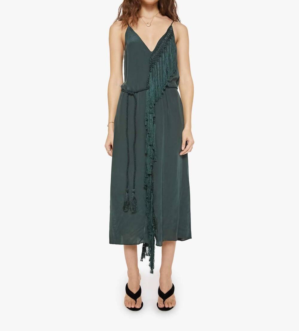 NEW MARIA CHER ridge casey dress in dark green